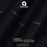 AnnanSawa Jet Black color Crown Cotton fabric for men – soft, breathable, durable premium men’s cotton fabric for casual and formal wear